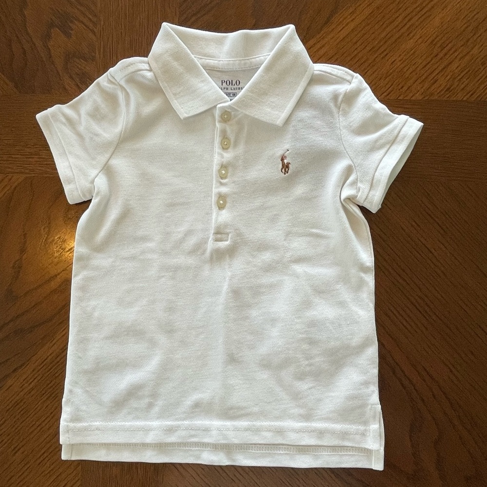 Polo Ralph Lauren White Girls Polo Shirt size 3/3T